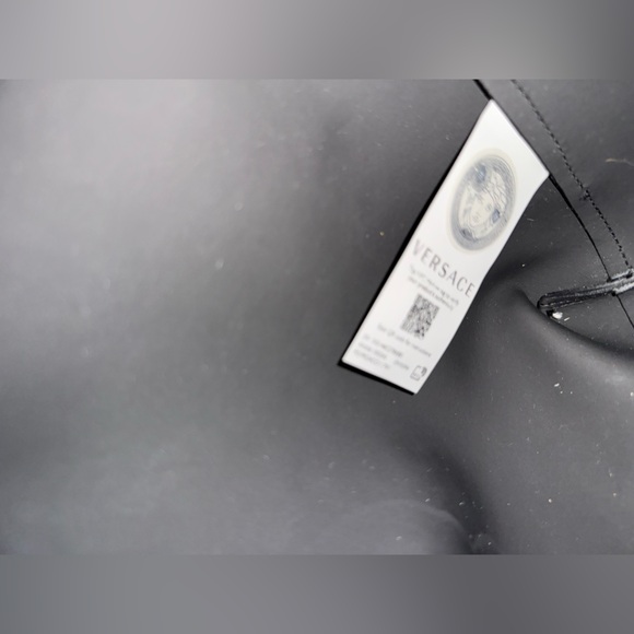 Versace Virtus Black Leather Tote with Gold Hardware and Detachable Strap - Picture 10 of 10